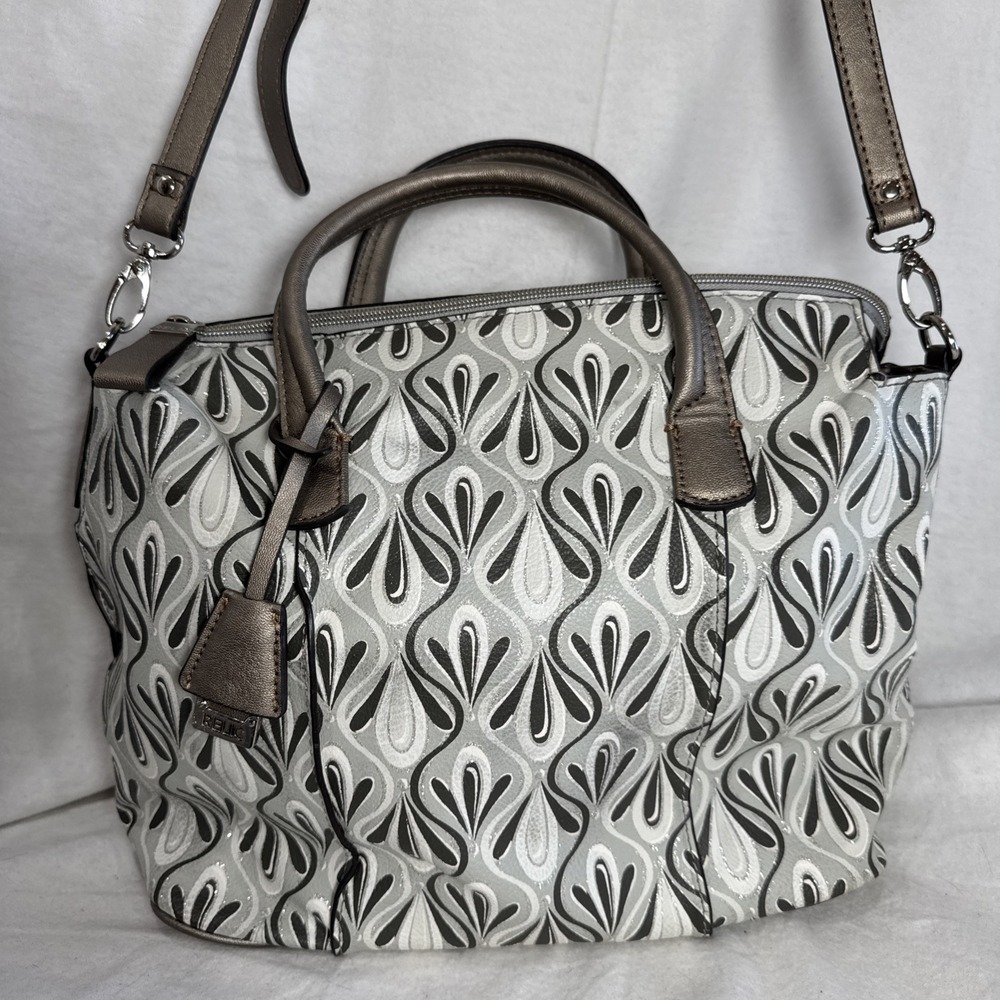 Boho Relic Paisley Paisley Crossbody Satchel Hand Bag Purse Metallic Sparkle